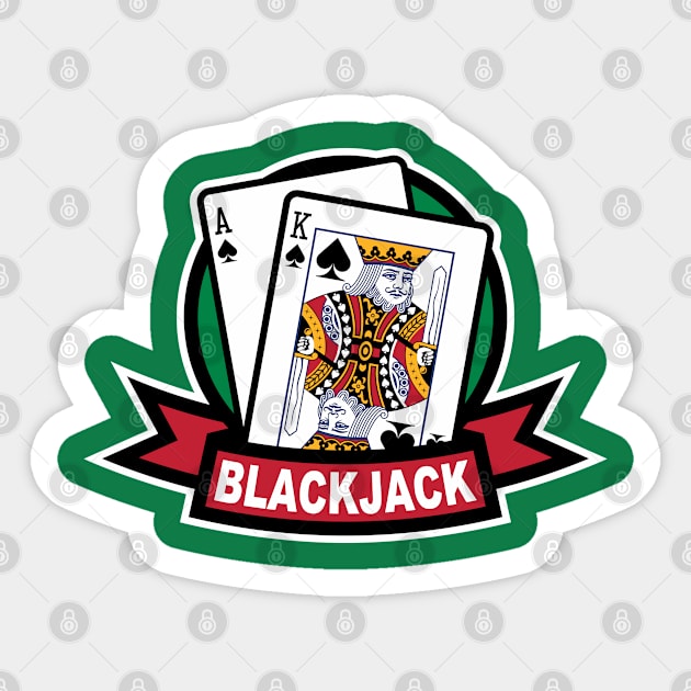 Blackjack Sticker by Fourteen21 Designs